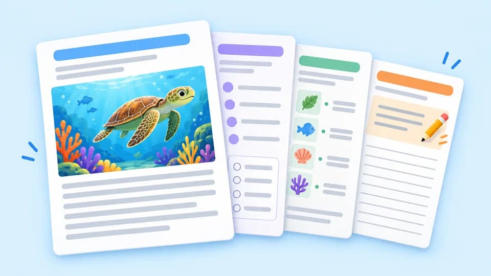 A reading passage with connected questions, vocabulary and writing practice